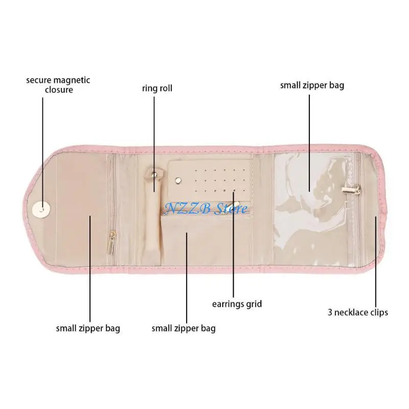 Recipiente colar brinco viagem T21F para armazenamento portátil viagem para pulseira