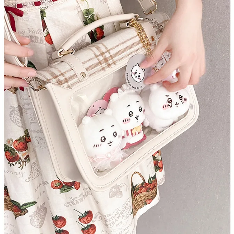 Ita Bag 2024 Summer JK Uniform Lolita Shoulder Bags for Women Vintage Plaid Display Handbag Sweet Transparent Bolsos Mujer