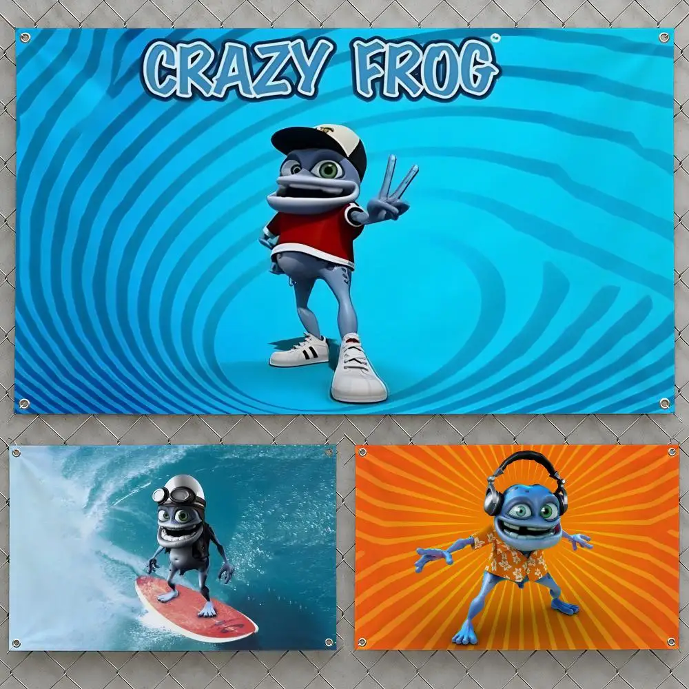 Flags Wall Hanging Character F Flag Banners Music For Crazy Axel Birthday Parties Outdoor Bedroom Dance Dorm Room Frog Decor