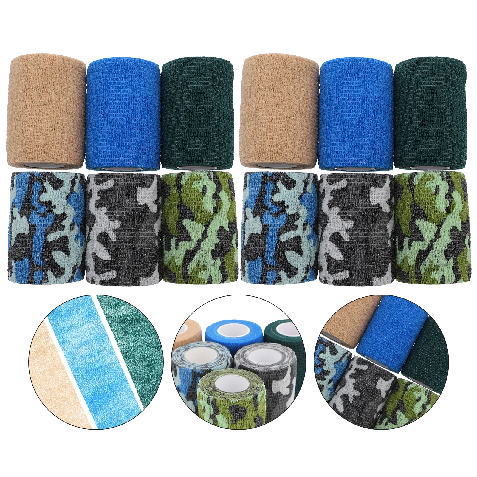 

12Pcs Self Adhesive Elastic Finger Tape Non Woven Fabric Sports Finger Cover Outdoor Wrap Support Adhesive Elastic