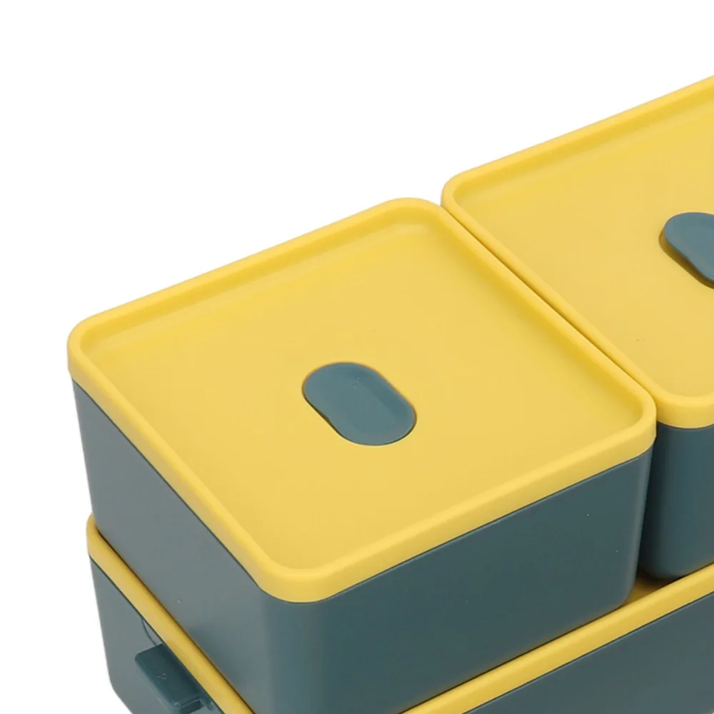 Portable Double Layer Lunch Storage Container 3 Containers Compartment Lunch Box Thermal Lunch Box For Camping