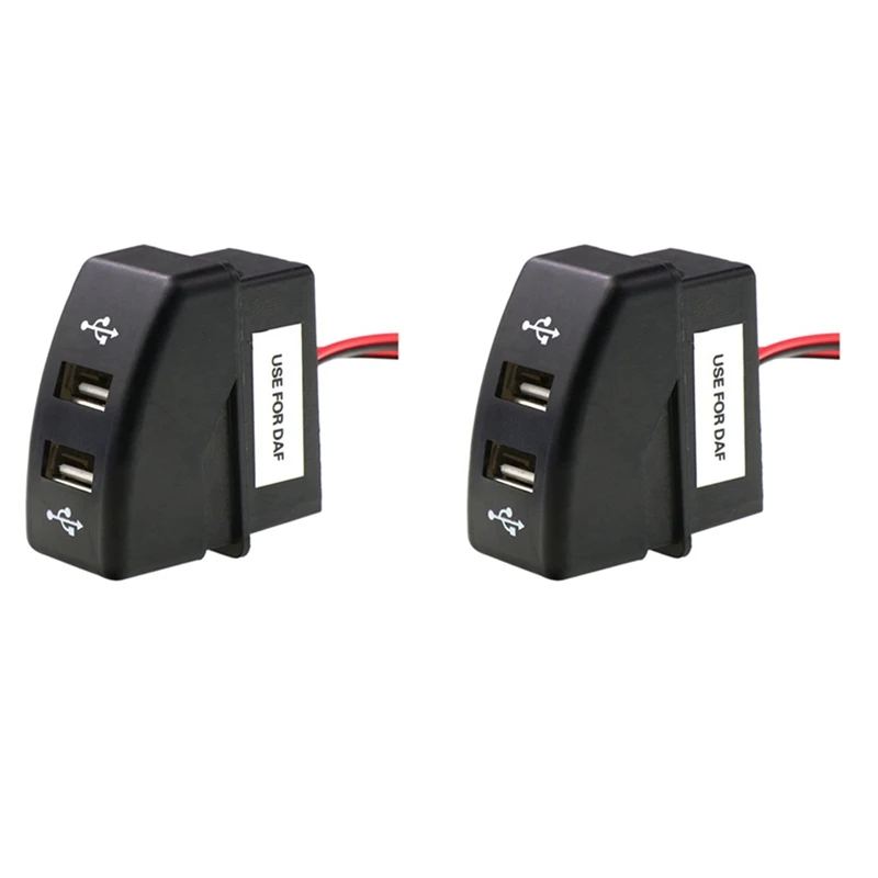 2X Car Dual USB Charger 5V 2.1A Car USB Power Socket Car Accessories For DAF Truck DAF 95 XF XF 106 105 95 CF