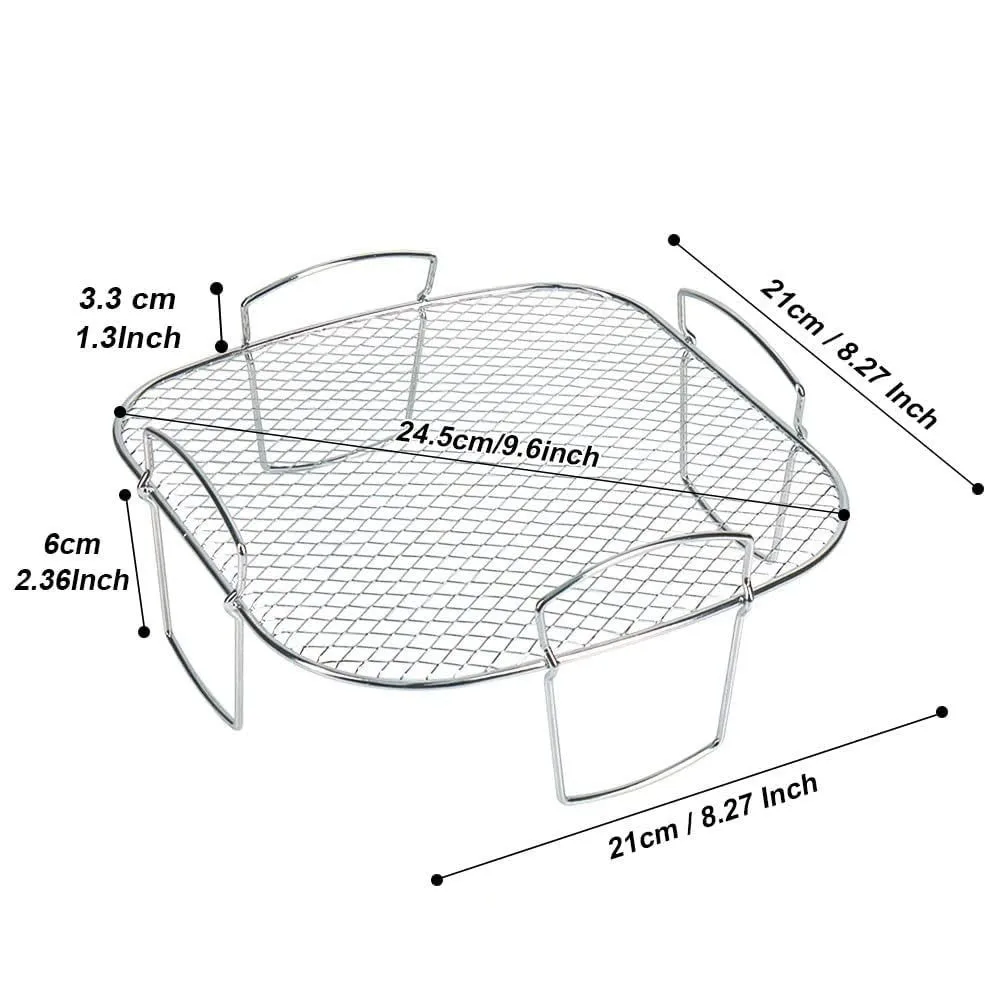 Beztłuszczowa frytownica kratka do grillowania stojak ze stali nierdzewnej wielofunkcyjny ruszt do gotowania tosty kosz na stojaki taca akcesoria do