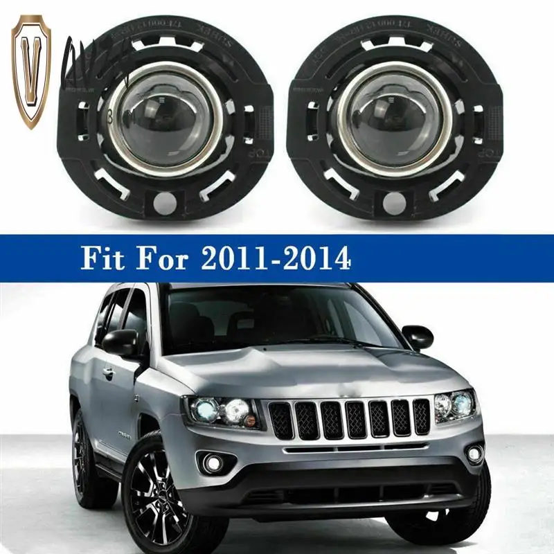 

AV34-1Pair 68140324AA CH2592148 Left & Right Front Fog Light Lamps With Bulb For Jeep Compass 2011-2017 For Chrysler 200 300