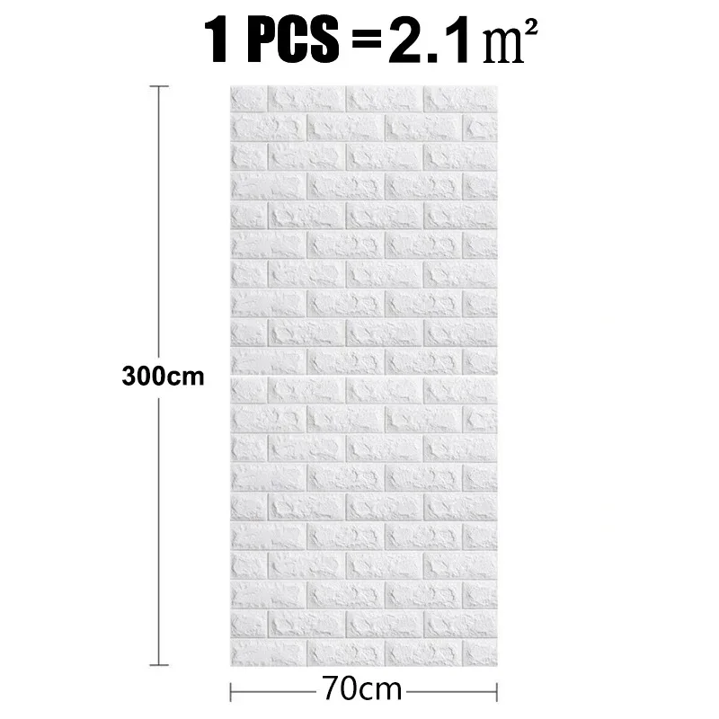 3D Brick Wall Stickers DIY Decor Self-Adhesive Waterproof Wallpaper For Kids Room Bedroom Kitchen Home Wall Decor