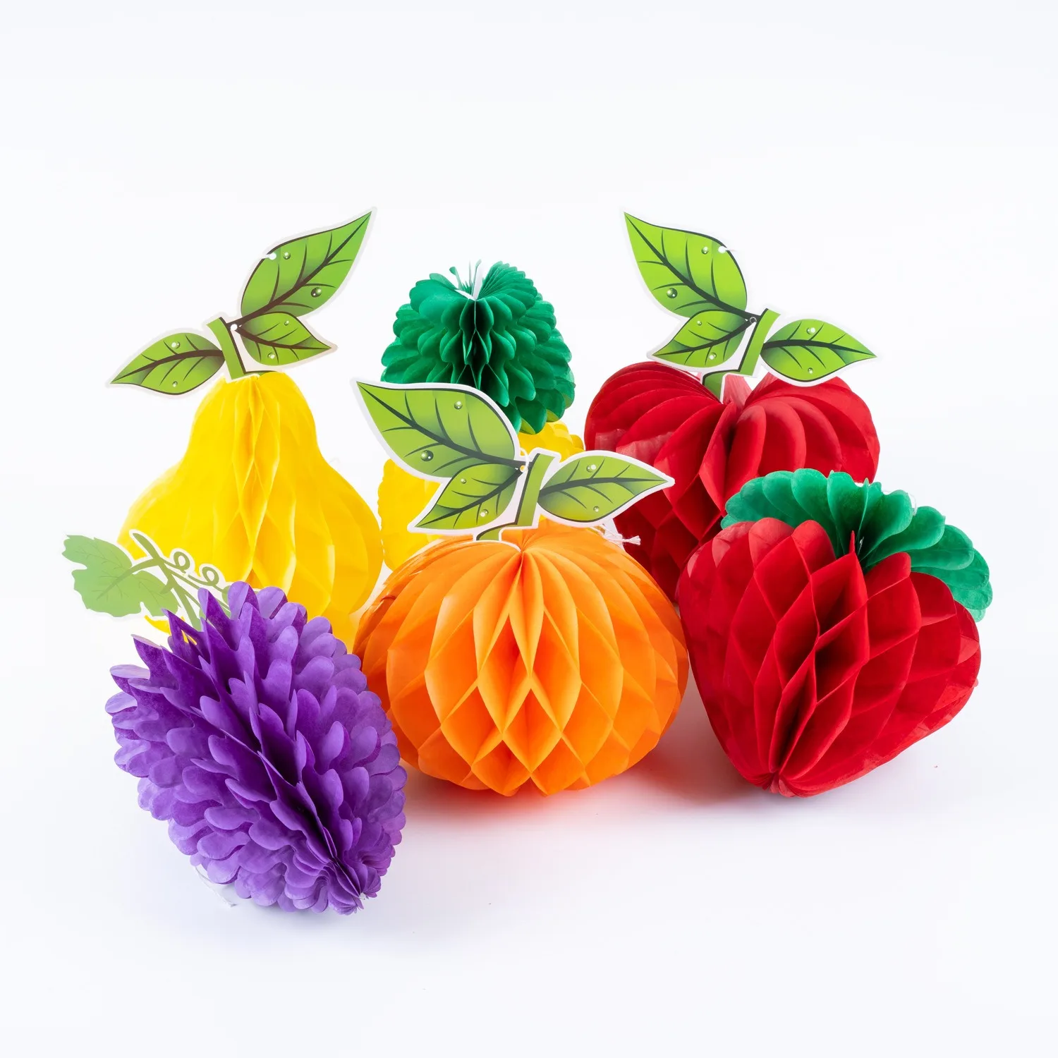 Fiesta temática de frutas de verano, decoración de panal, papel, piña, fresa, manzana, uva, colgantes, fiesta Tropical hawaiana