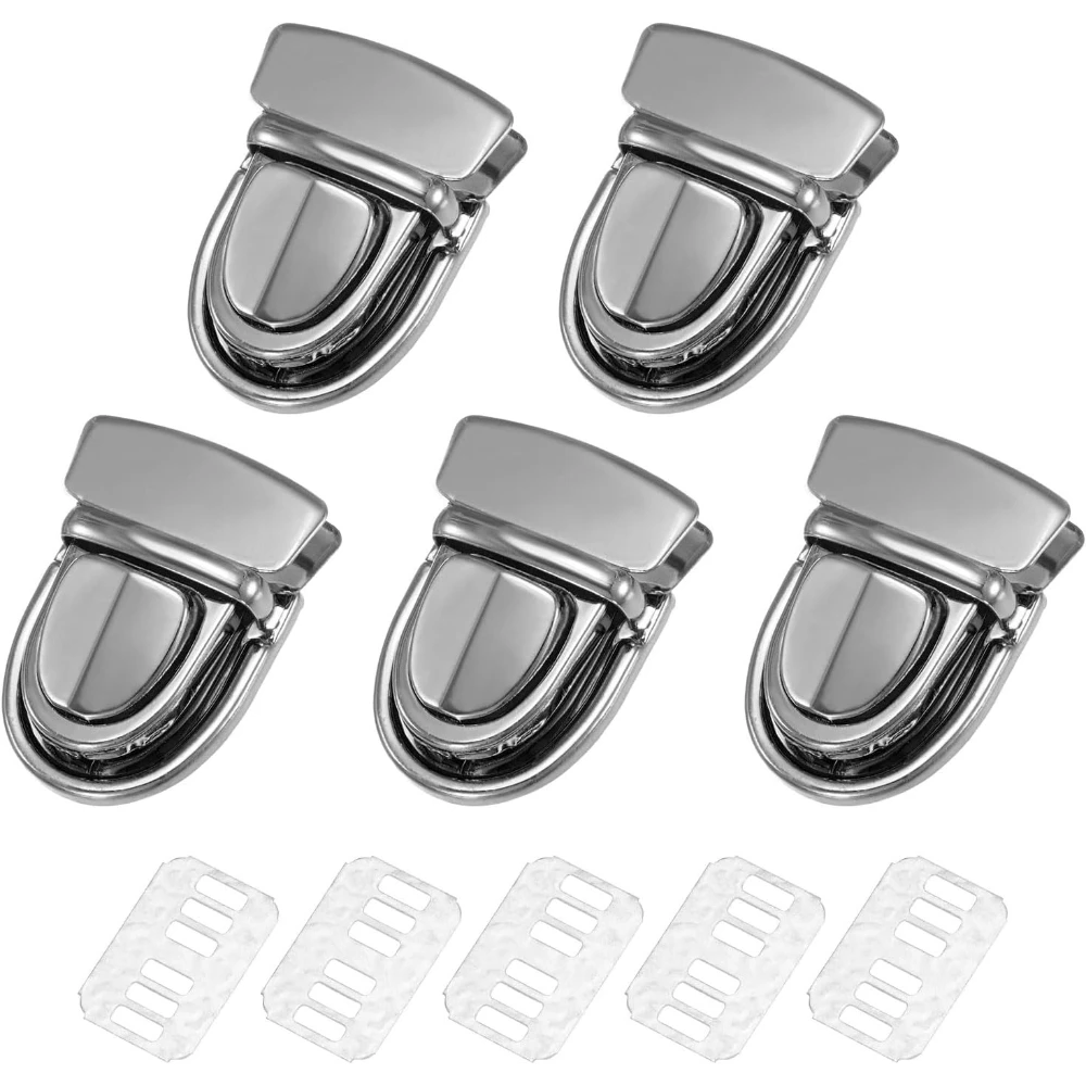 10/5Pcs Metal Tuck Lock Clasp Press Catch Closure Hardware With Washers For Leathercraft Handbag Purse DIY Replacement Repair