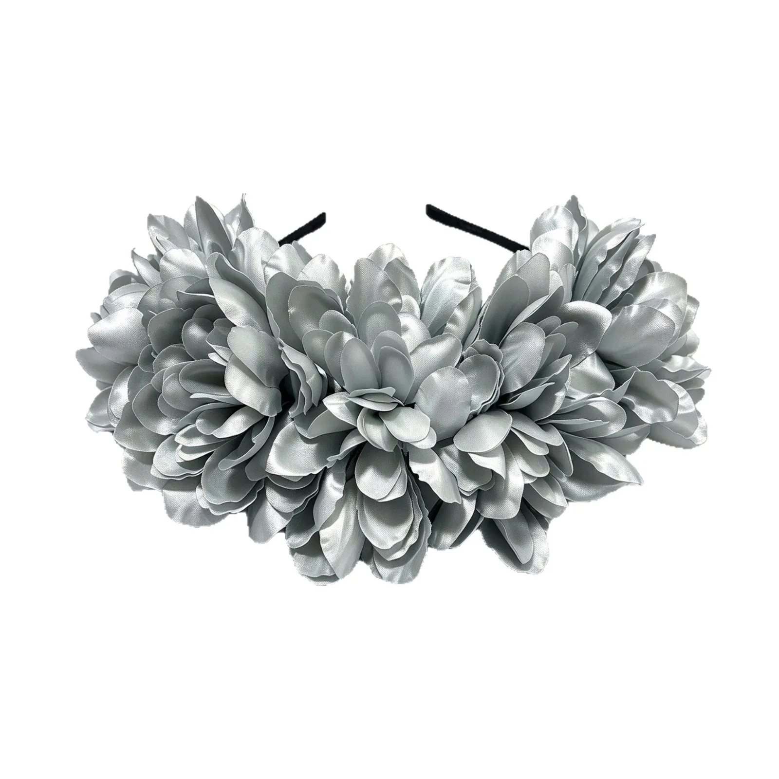 Large Flower Headband Women Floral Crown Simulation Silk Flower Hair Hoop for Wedding Travel Party Photo Props 6