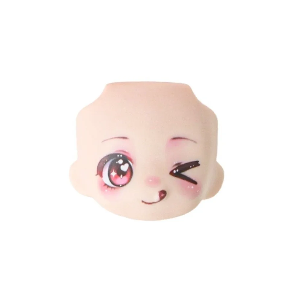Cute Change Faces OB11 Doll Face Replaceable Head Shell Doll Replacement Face 3D Anime Decal Eyes Baby Face Expression