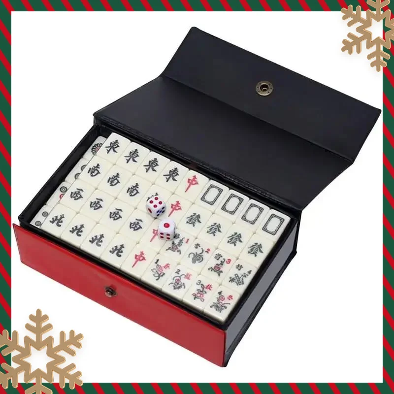 

Chinese Mahjong Game Set 144 White Engraved Mini Tiles For Family Gathering For Chinese Style Game Play Family Leisure Time