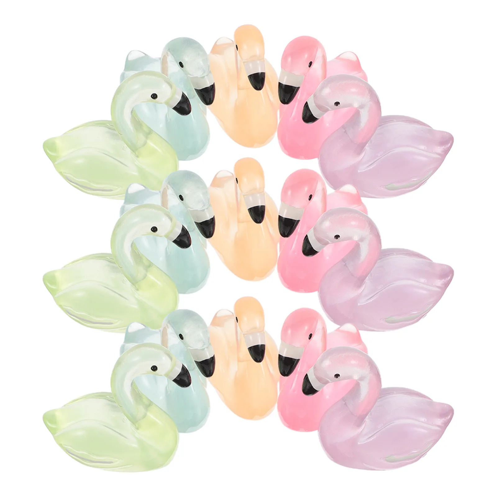 

30Pcs Mini Flamingo Sculpture Lifelike Resin Garden Ornament Landscape Desktop Decoration Small Flamingo Statue for Home Office