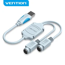 Vention-Cable convertidor USB para teclado y ratón, convertidor macho a hembra PS2, adaptador para ordenador portátil, conexión de teclado USB
