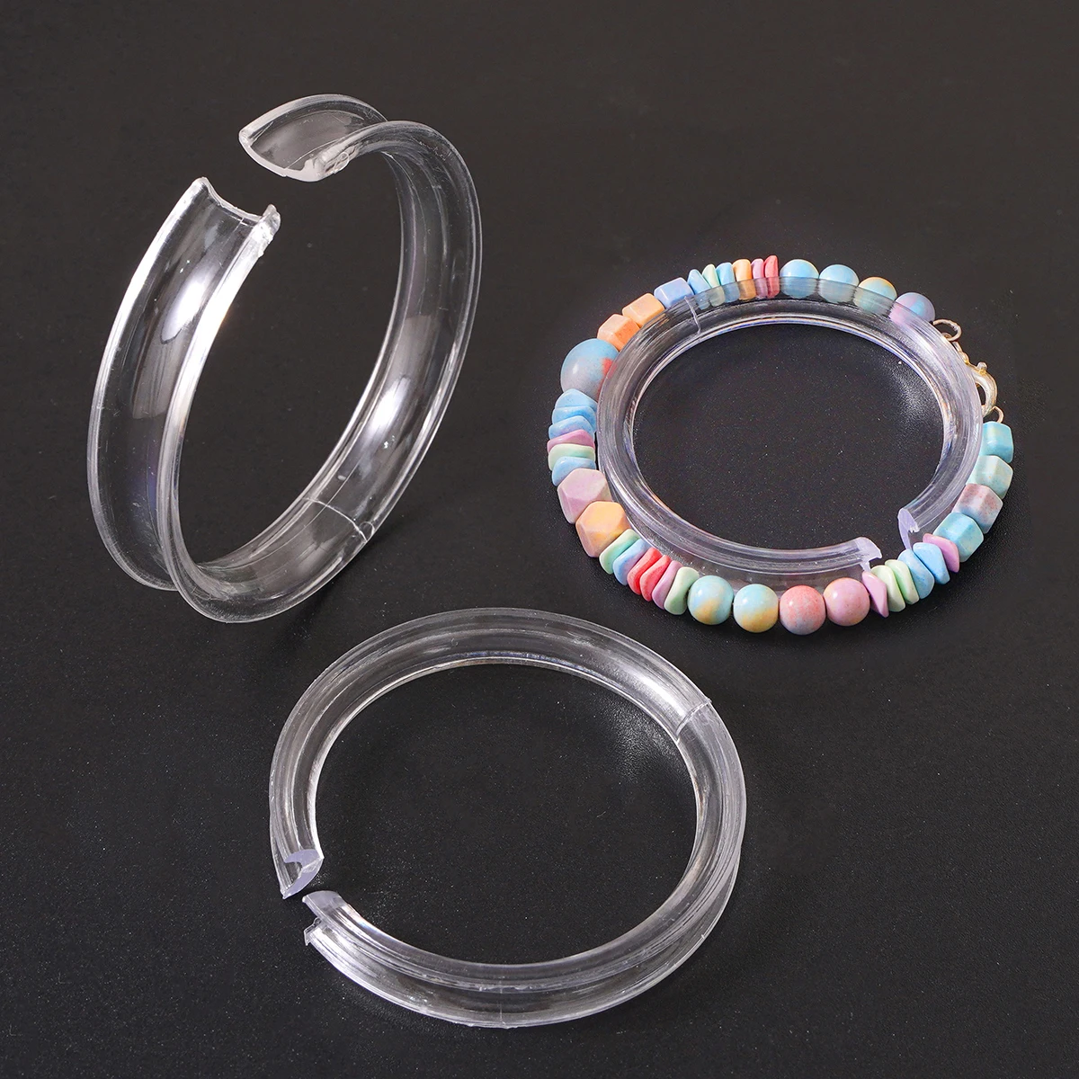 5.2/5.7/6.2cm Acrylic Bracelet Display Clear Transparent Stand Round Jewelry Bracelet Rack Stand Display Women