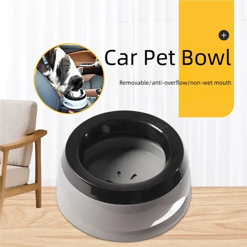 Tazones Portátiles de Plástico para Perros y Gatos, Diseño Flotante Antiderrames, Comedero Antideslizante, Bebedero con Soporte para Boca Seca, Accesorios para Mascotas