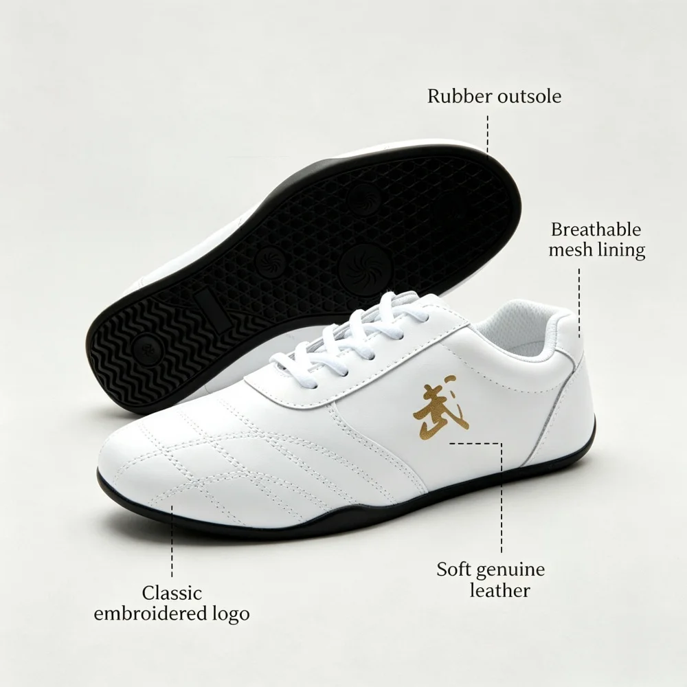 Genuine Leather Kung Fu Shoes Tai Chi Wing Chun Sports Sneakers Wushu Martial Arts Footwear Comfort Fitness Sneakers view 5