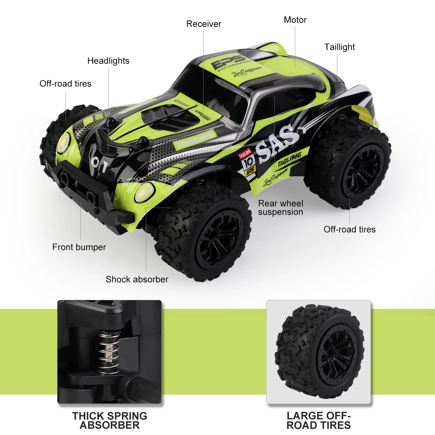 Y21 RC Big Foot Climbing Car APP control 2.4G high-speed racing car 1:20 high-speed remote control off-road car Toy car gift