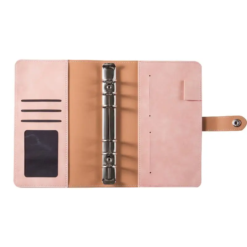 PU Leather Binder Budget Planner Organizer With Clear 12 Zipper Pockets Saving Cash Envelopes System Notebook Cash Organizer