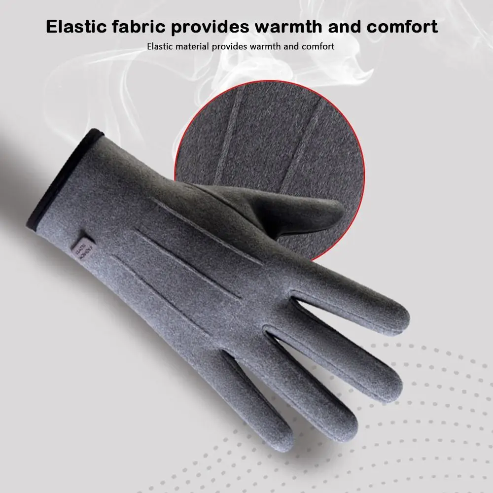 Elegant Velvet Warm Gloves Cold Prevention Touch Screen Hands Cover Cotton Thicken Sports Cycling Gloves Driving