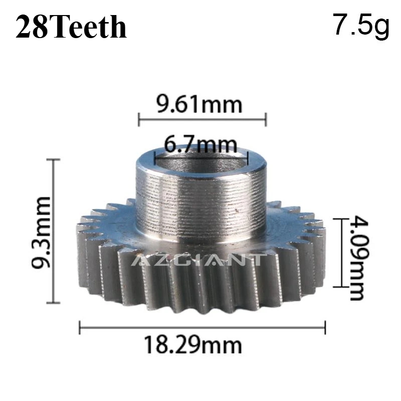 AZGIANT 28T voor Lexus RX200t/RX350/RX350L Auto Side Achteruitkijkspiegel Vouw Motor Interne Reparatie Metal gear Cog 2015-2023 1-10pcs