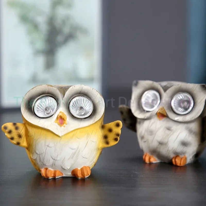 Owl Resin Crafts Garden Garden Outdoor Solar Lighting Night Light Decorative Ornament