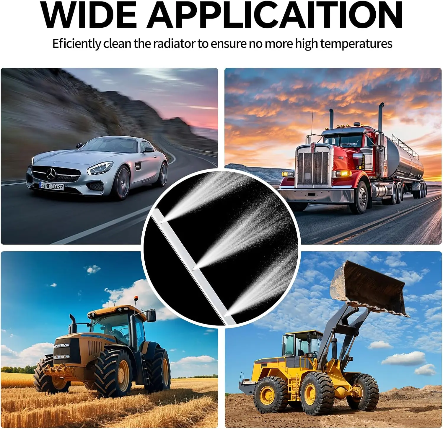 ترقية عصا غسالة الضغط المبرد 47 بوصة، 4500 رطل لكل بوصة مربعة، 7 فوهات، فرشاة، منظف دافق محمول للشاحنة والسيارة #6