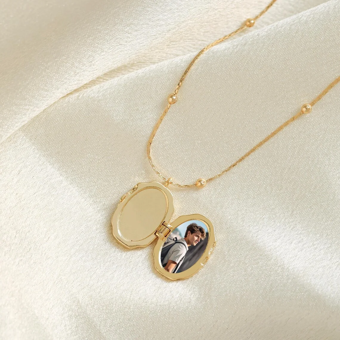 Haiyufly Personalized Photo Locket Necklace for Women Cross Butterfly Pendant Copper Alloy Jewelry Choker Chain Memorial Gift