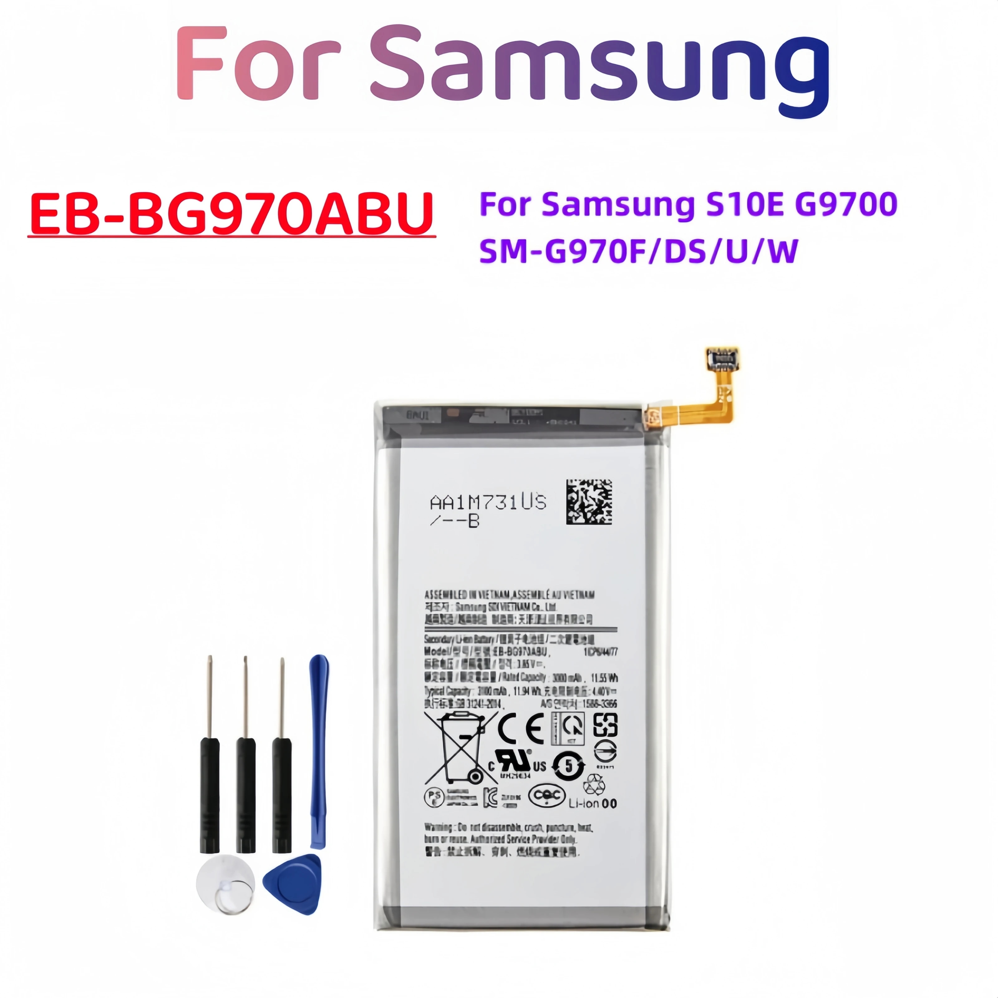 EB-BG970ABU Replacement Battery For Samsung S10E G970 G970F G970U/W High Quality Large Capacity Built-in Li-ion Bateria+tools