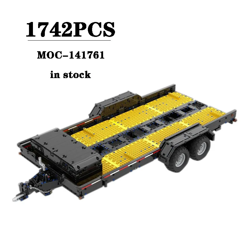 

Новый трейлер серии MOC-141761, 1/8 автомобильный прицеп, строительный блок, игрушка 1742 шт., подарок на день рождения для взрослых, детская Рождественская игрушка, подарок