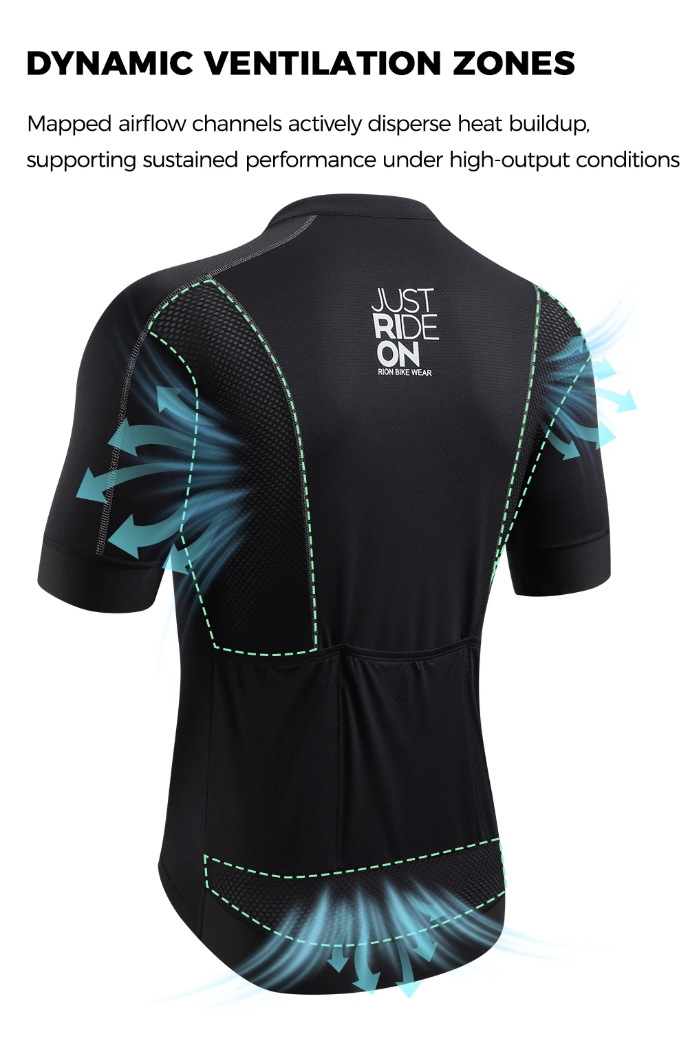 RION Herren-Radtrikot, Fahrradbekleidung, Profi-Mountainbike-MT-Bike-Shirt, UPF 50+, Ausrüstung für Nachtfahrten, Rennbekleidung, Outdoor-Bekleidung. – Detail 5