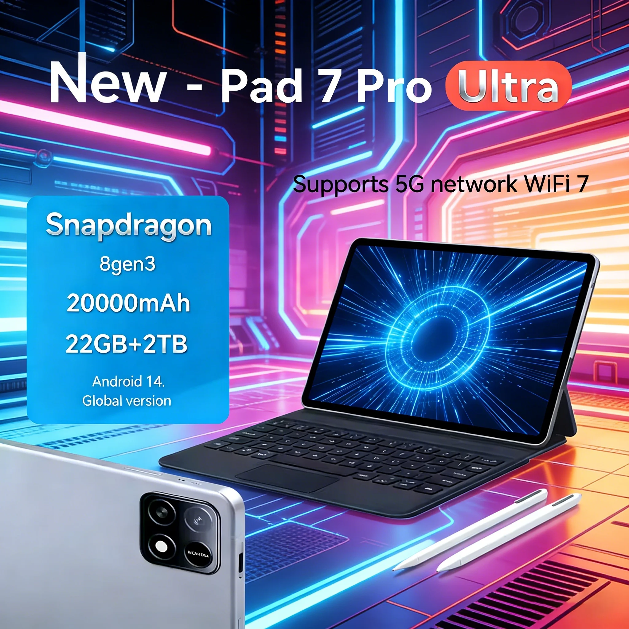 �y�Z�[�����z2025�N�� Pad 7 Pro Ultra �ŐV�O���[�o���� Mi�^�u���b�g mi Android 14 Snapdragon 8Gen3 11�C���` �\�t�g���C�g�X�N���[�� WiFi GPS WPS 5G PC
