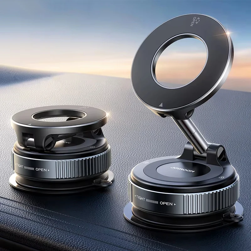 

Magnetic Suction Cup Phone Mount Vacuum Magnetic Car Phone Holder Mount With 360° Metal Strut For IPhone Samsung Android Phone