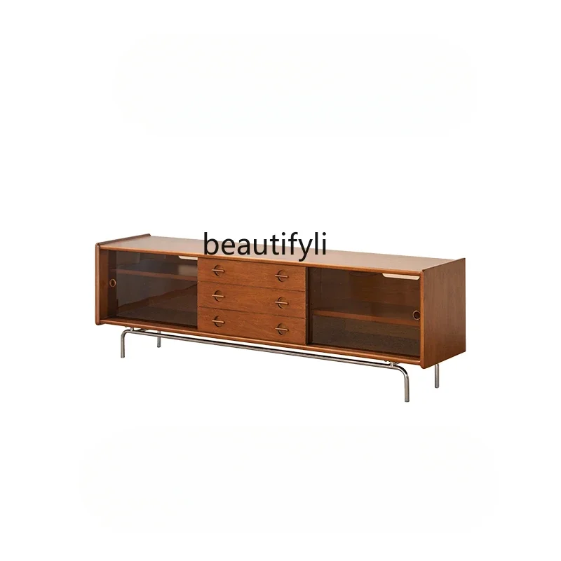 

xz1Solid wood TV cabinet medieval Nordic living room Japanese style modern simple TV cabinet
