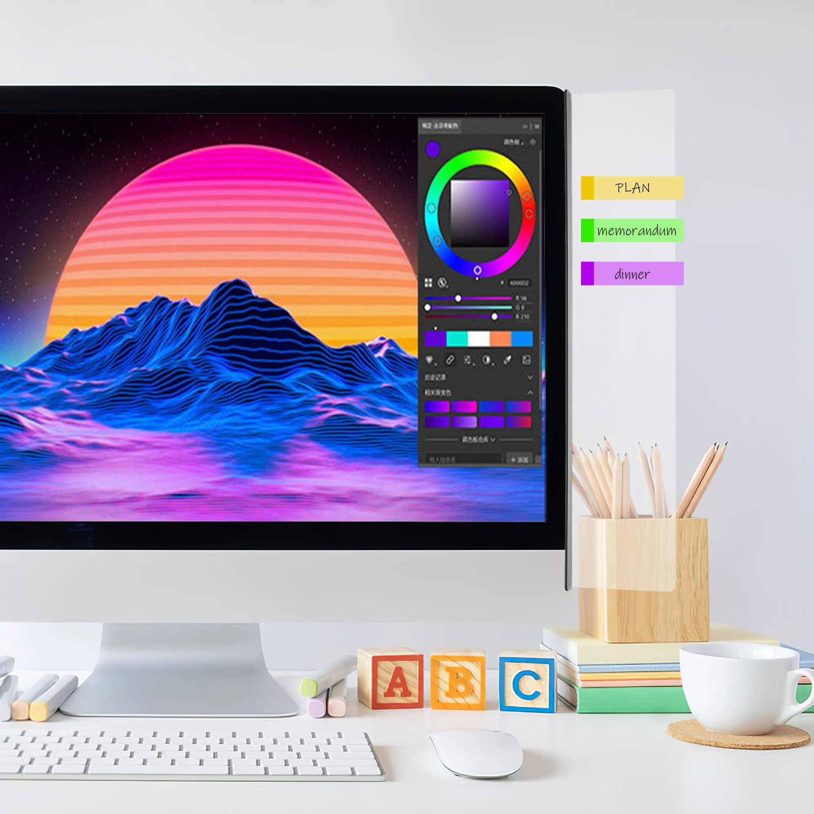 Memo For Computer Monitor Message Board Screen Reminder Clear Acrylic Memo Pad Office Desk Organizer Storage Board