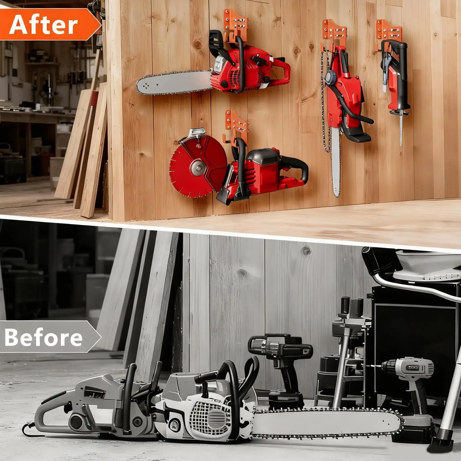 

Chainsaw Hanger Heavy Duty Wall Storage Hanger Shed Chainsaw Organizer With Two Hook For Shed Garden Garage Workshop Chain Tool