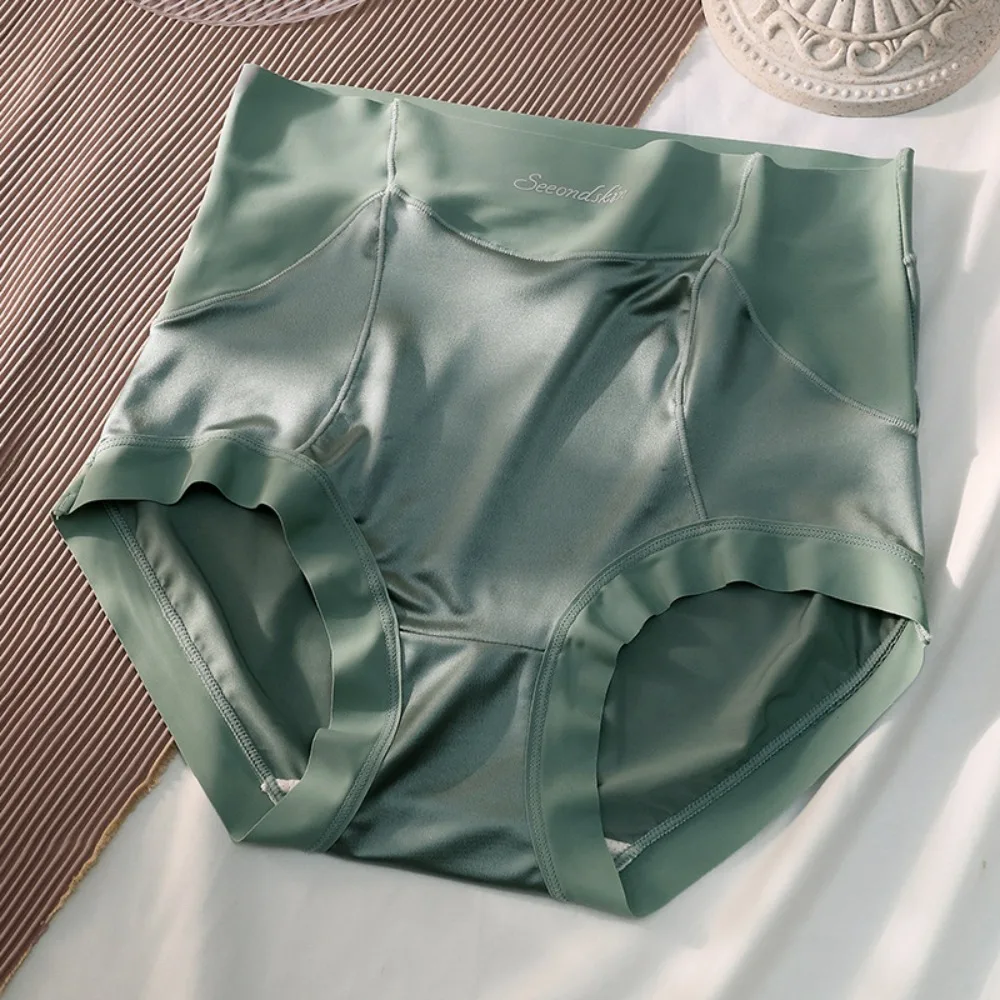 

Japanese Retro For Girls Silk Lingeries High Waist Plus Size Briefs Women Panties Satin Korean Underwear