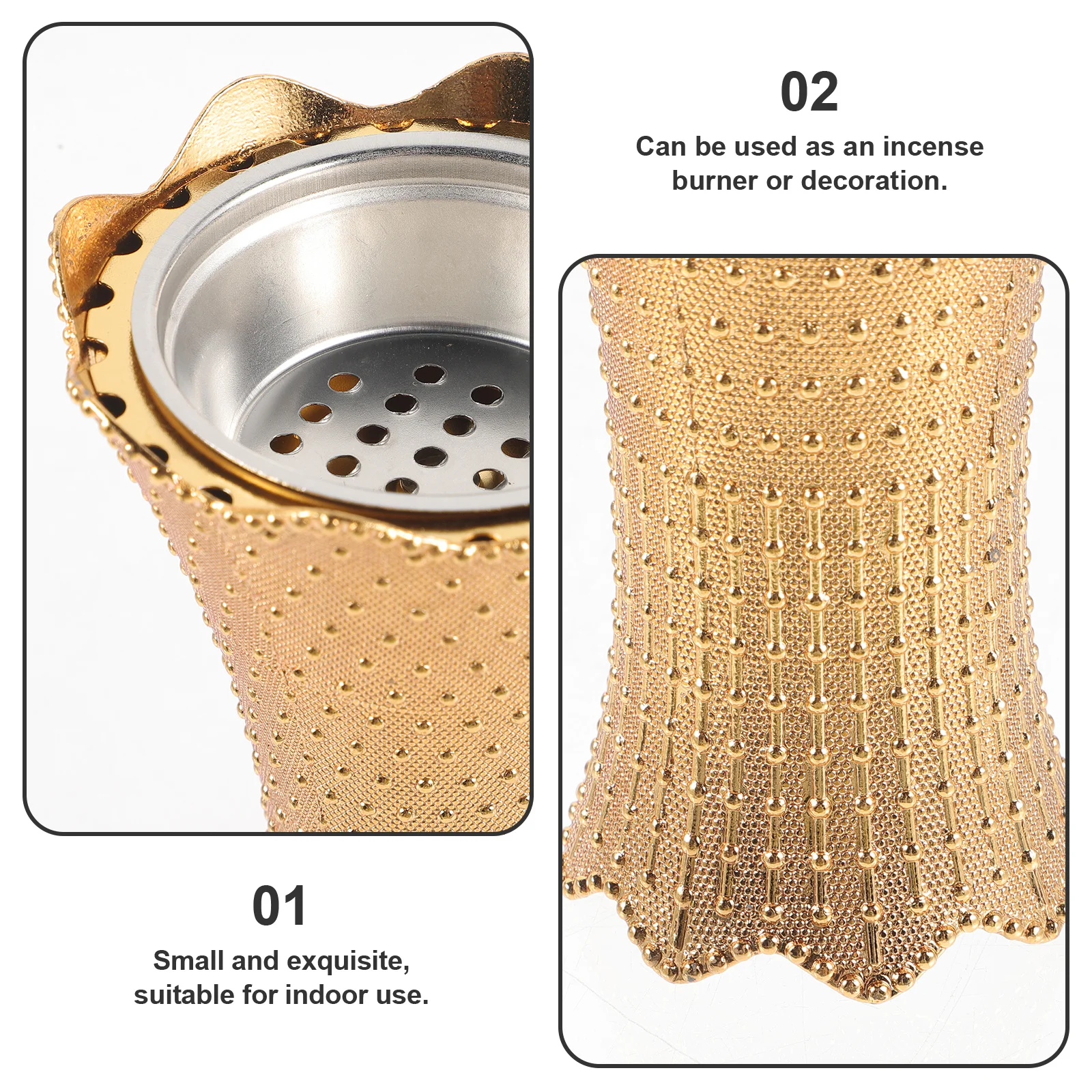 

Vintage Bakhoor Burner Desktop Metal Incense Holder Retro Censer Decorative Indoor Table Ornament Bakhoor Burner