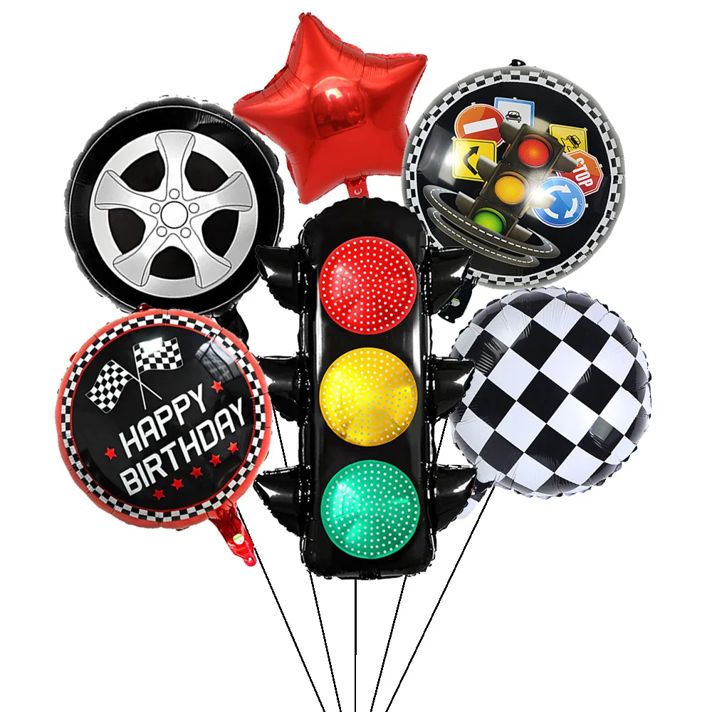 Race Car Foil Balloons Trophy Flags Cars Balloons for Kid Racing Car Birthday Decorations Party Supplies Boy Party Decorations - view 6