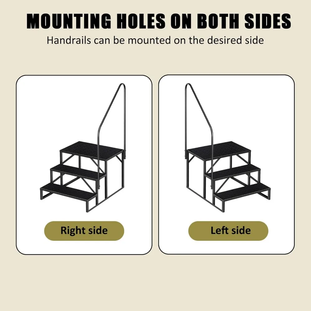 سلم حوض سباحة عالي التحمل فوق الأرض للاستخدام الخارجي، يدعم 660 رطل، خطوات محمولة للمركبات الترفيهية والمنزل، مثالي للوصول إلى Ar العالي