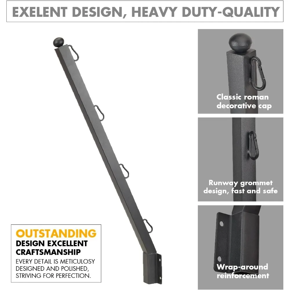 وصلة سلكية شائكة لعمود السياج الخشبي، أذرع مقاس 31.5 بوصة لتركيب المسطح أو السطحي #6