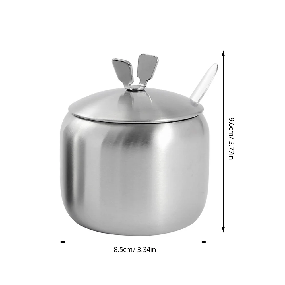 جرة توابل حديثة من الفولاذ المقاوم للصدأ 9.5 سم على شكل حرف V مقبض رفع لتخزين بهار المطبخ وعاء توابل أنيق