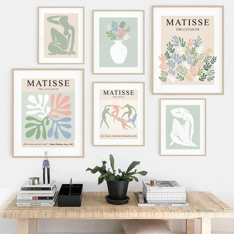 

Abstract Matisse Leaf Flower Minimalist Nordic Posters And Prints Wall Art Canvas Painting Wall Pictures For Living Room Decor