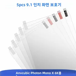5pcs Screen Protector for Anycubic Photon Mono X 6Ks 9.1 inch UV Resin 3D Printers LCD Anti Scratch Protective Film Accessories
