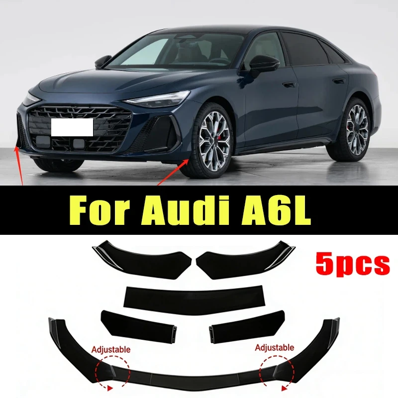 

5Pcs ABS Material Universal Car Front Bumper Separator Bumper Lip Body Kit Duck Lip Separator For Audi A6L Car Accessories