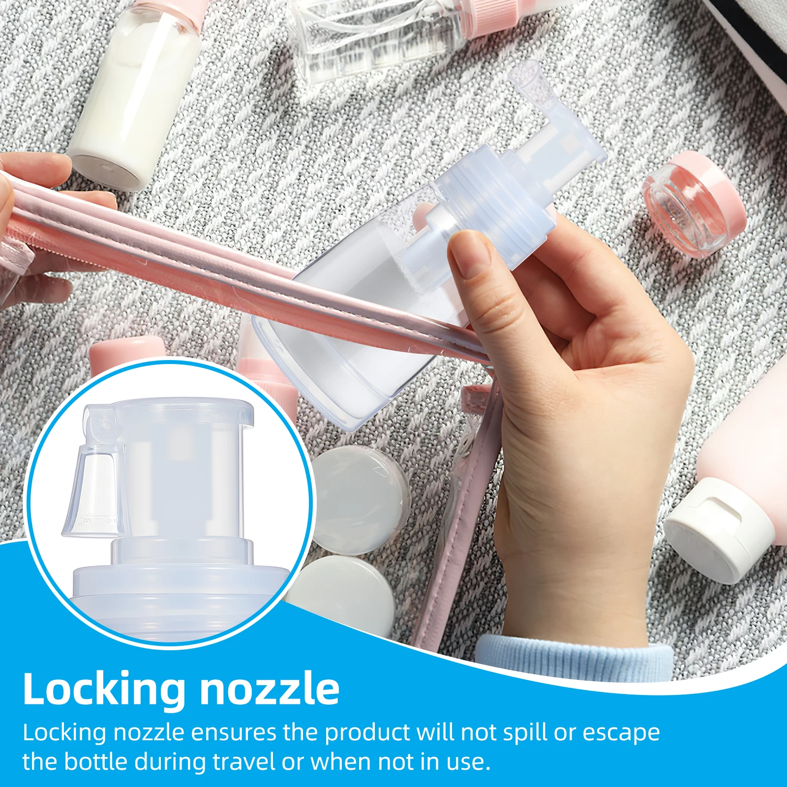 زجاجة رذاذ بودرة التلك قابلة لإعادة الملء، زجاجة سفر بلاستيكية شفافة للمكياج، بودرة سائبة، مزيل العرق، شامبو جاف لامع، محمول #6