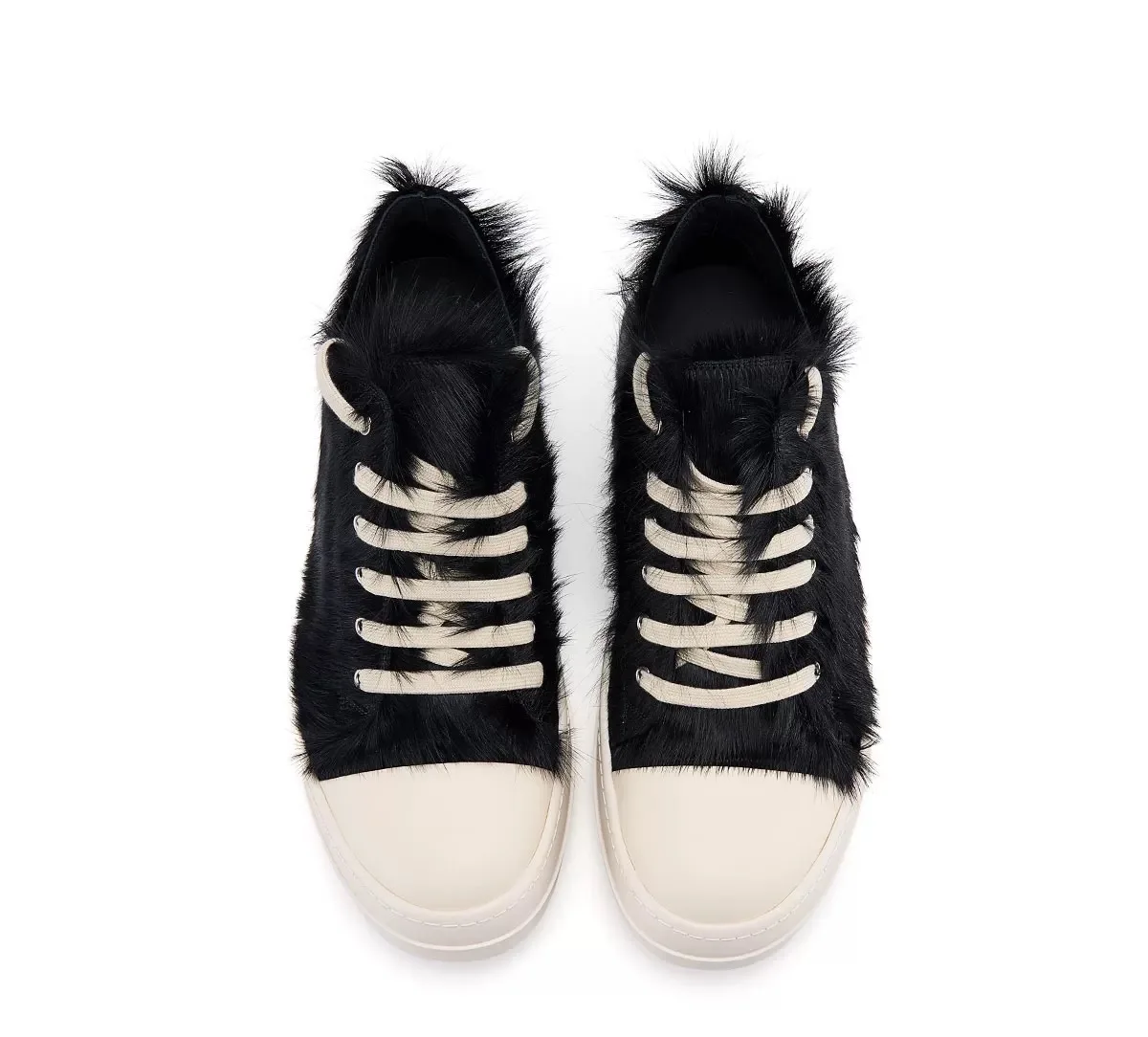 

Unisex Black Horse Hair Low-Top Sneakers | Lace-Up Design | Casual Retro Style