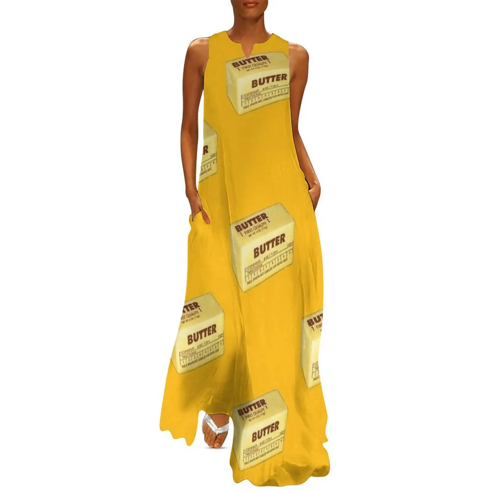 

Retro Butter Stick Food Art for Kitchen Decor\t Long Dress chic and elegant woman dress Aesthetic clothing