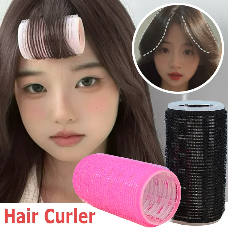 Hair Roller Self-Grip Hair Bangs Curler Black Pink No Heat Self-adhesive Portable Curling DIY Women Hairdressing Styling Tools