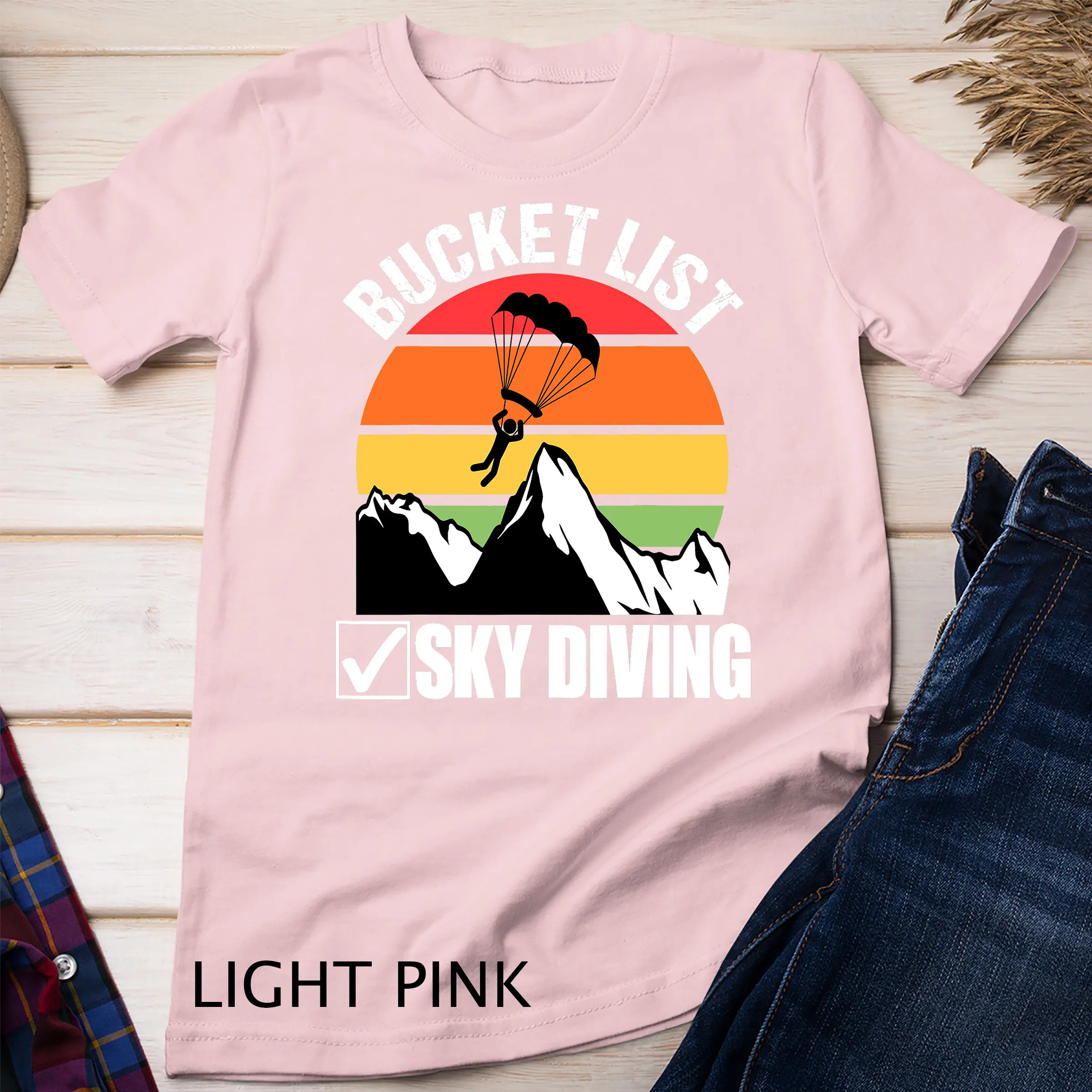 Wish List: Aviation Skydiving, Retro Skydiving, Skydiving Parachute, T-shirt, Sports Shirt, Men's and Women's Compatible