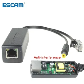 ESCAM 48V a 12V PoE Splitter Anti-interferenza 15W POE Cavo adattatore Modulo di alimentazione Connettore DC5.5 * 2.1mm per telecamera IP