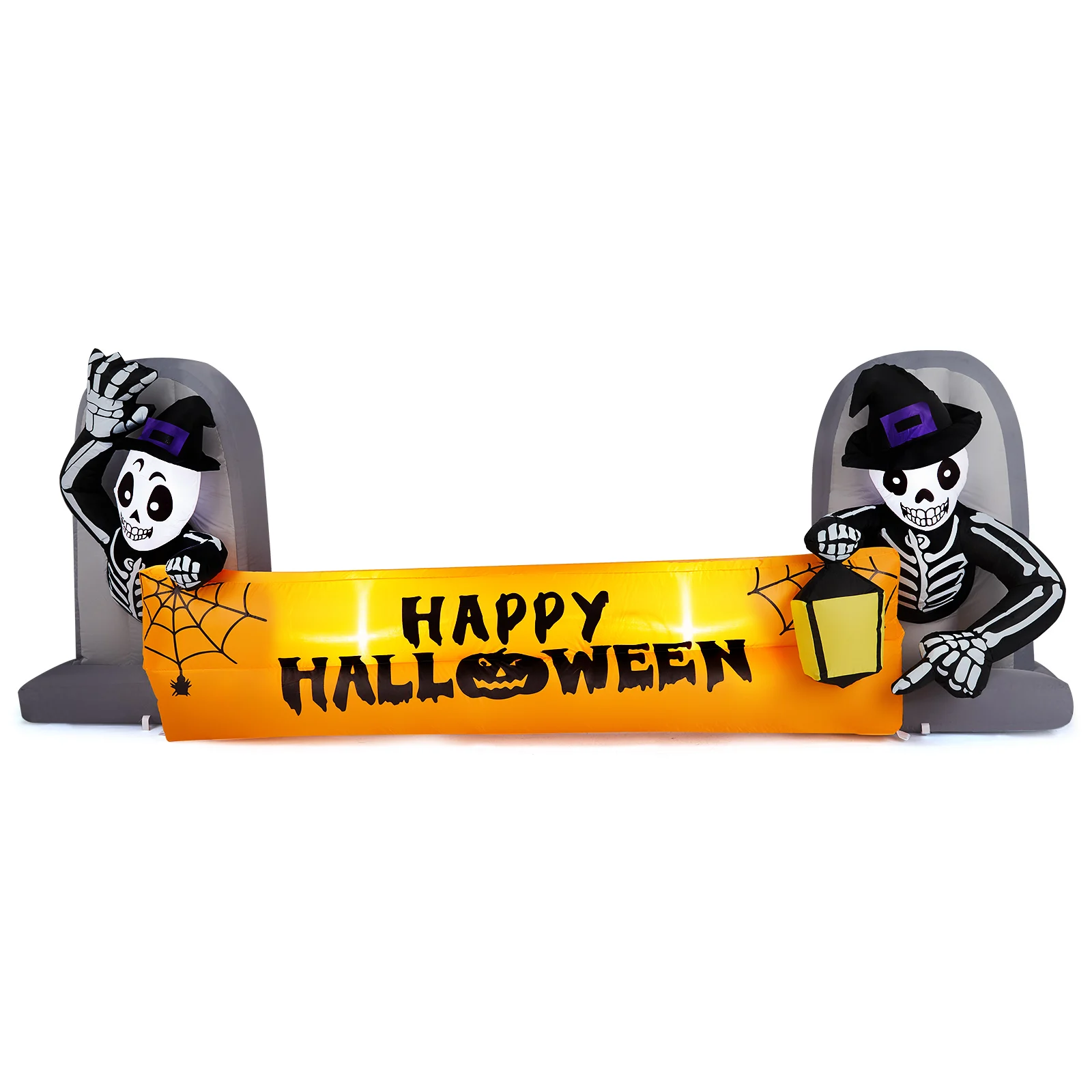 

9.6FT Large Halloween Inflatable Decorations Skeleton Tombstone Banner, Outdoor Decorations Blow Up Yard Decor
